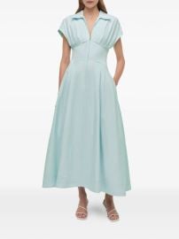 Simkhai Farlow Pleated Midi Dress Blue at Farfetch